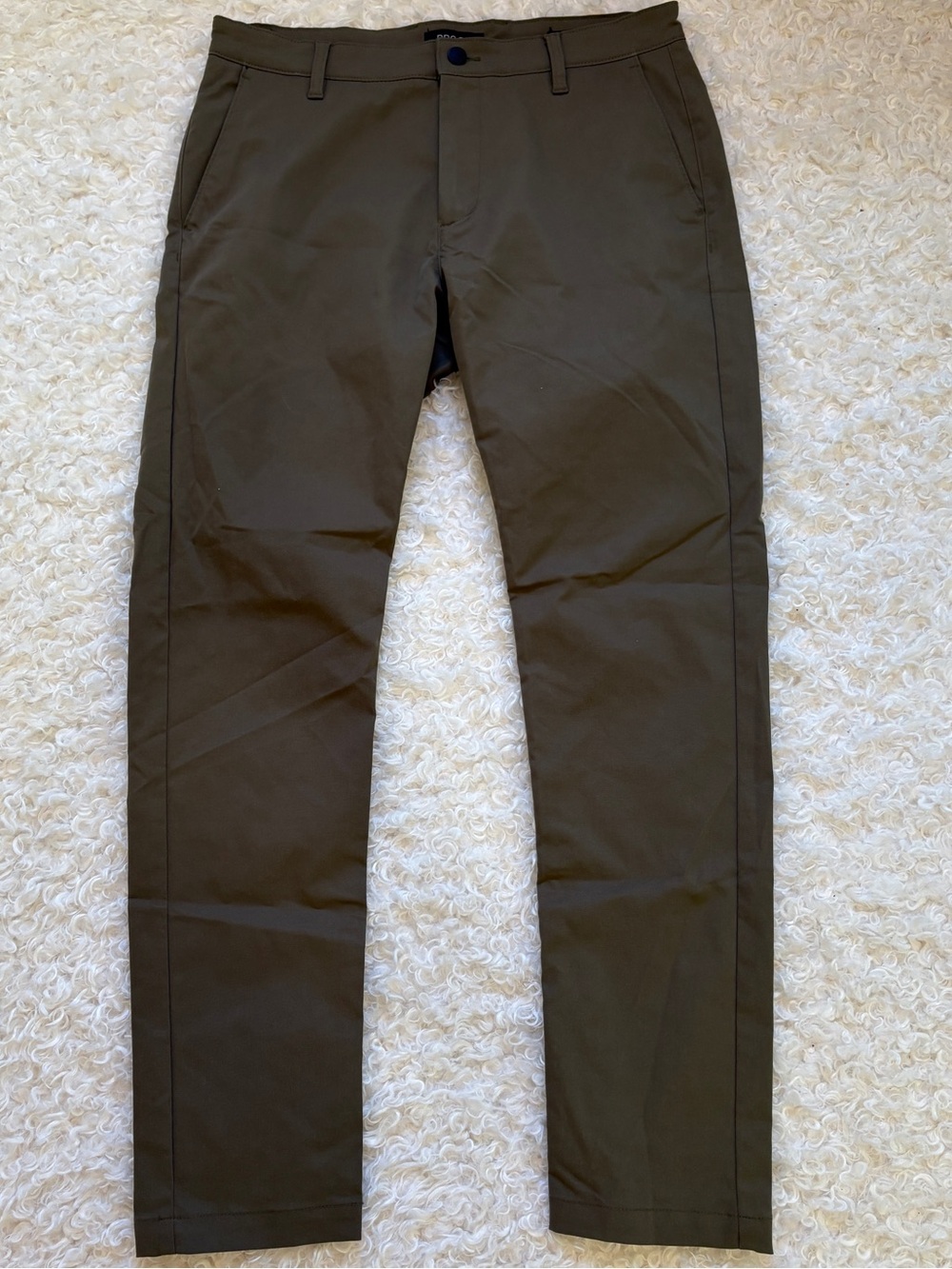 PROOF Slim Fit Olive Chino Pants for Men